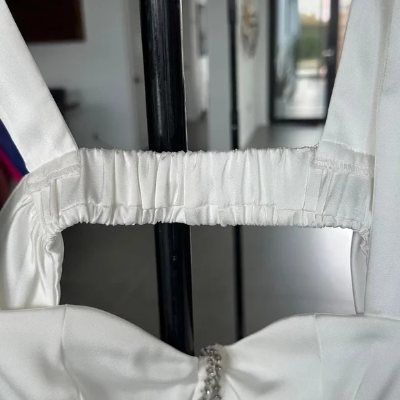 White mini dress with pearls decor details #partydress
Worn once - Picture 4 of 8